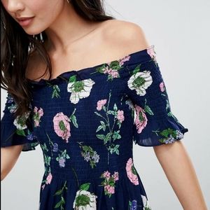 Lavender off shoulder midi dress
